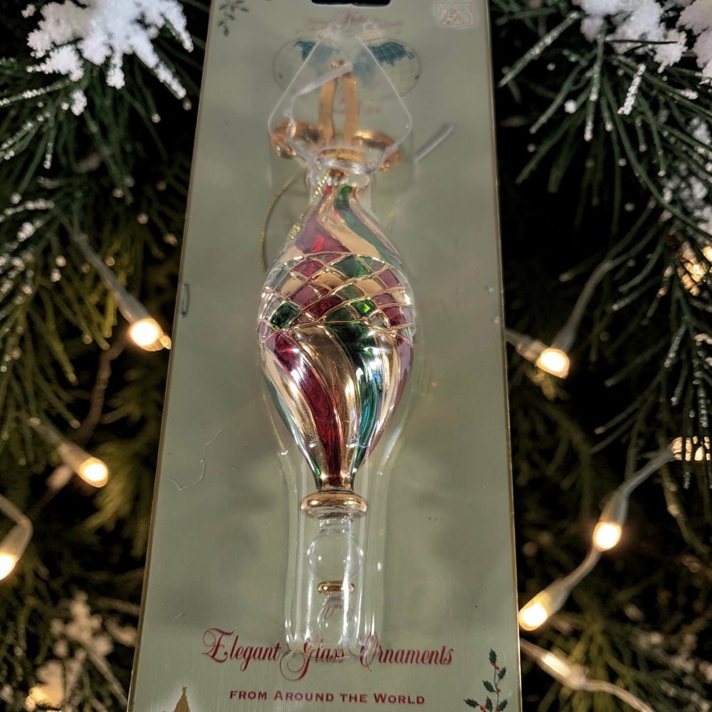 Krebs International Elegant Glass Ornament Spire Finial Germany Around The World